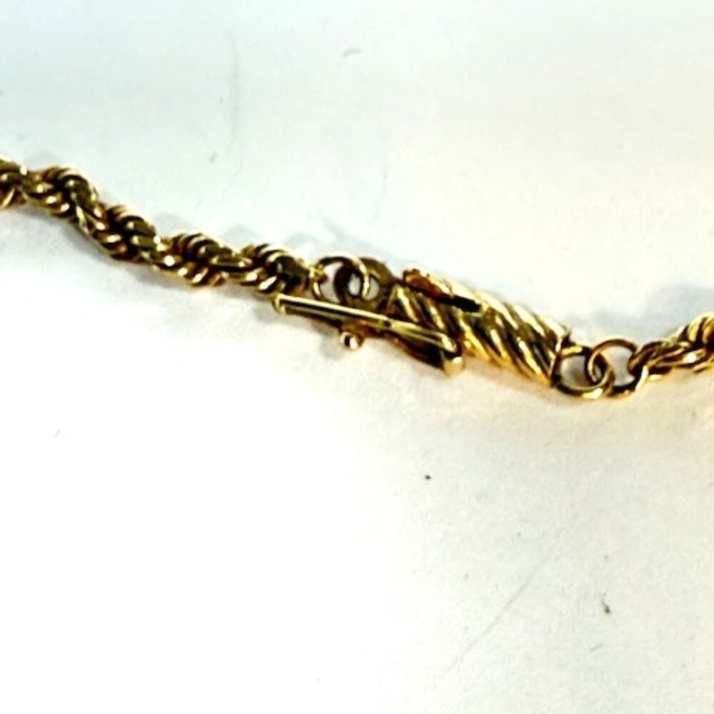 18" 14K solid rope necklace with locking clasp. - Picture 6 of 9